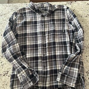 Eddie Bauer Black and Gray Checkered Shirt